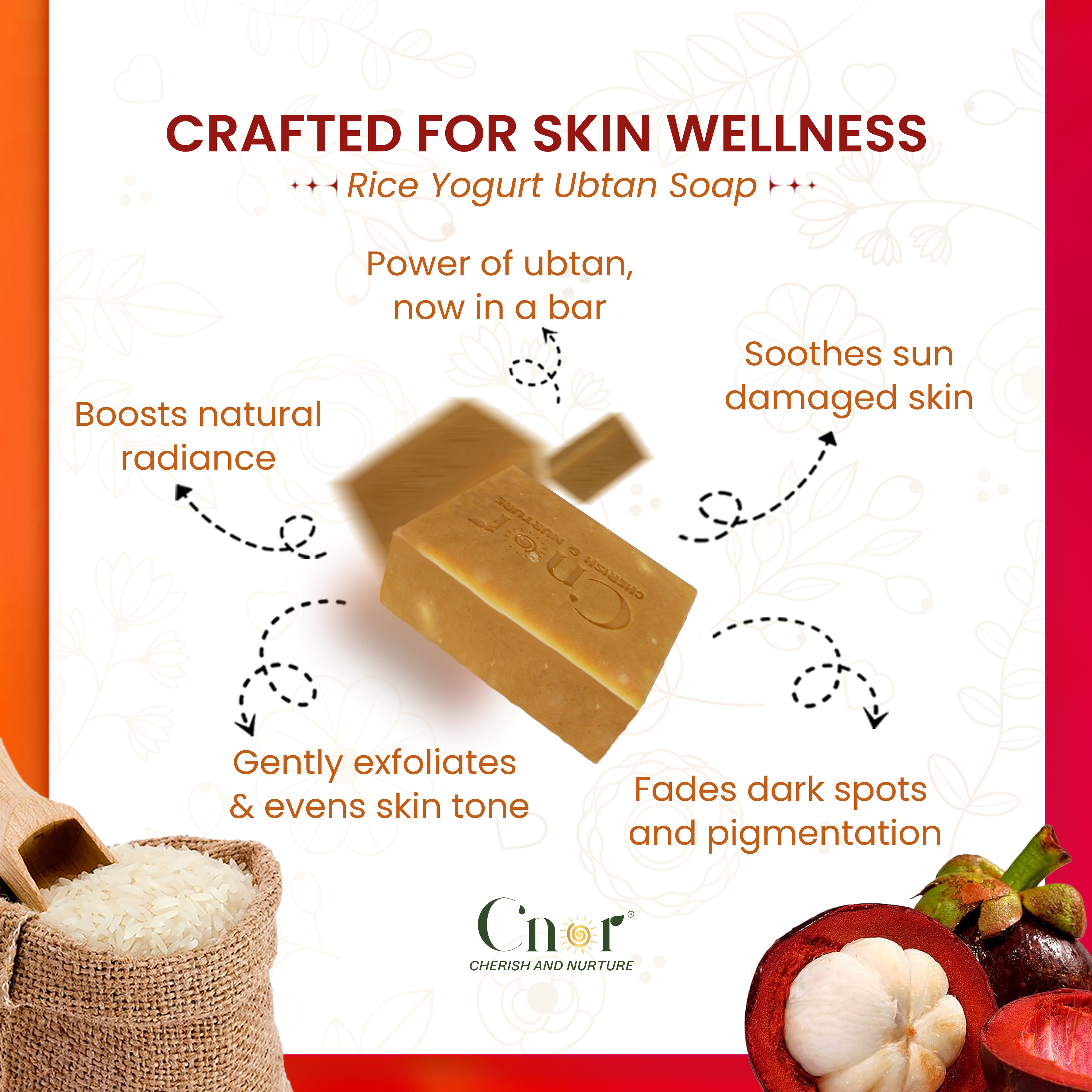 Radiant Rice Yogurt Ubtan Soap for Face & Body โ Nourishing Brightening Bar