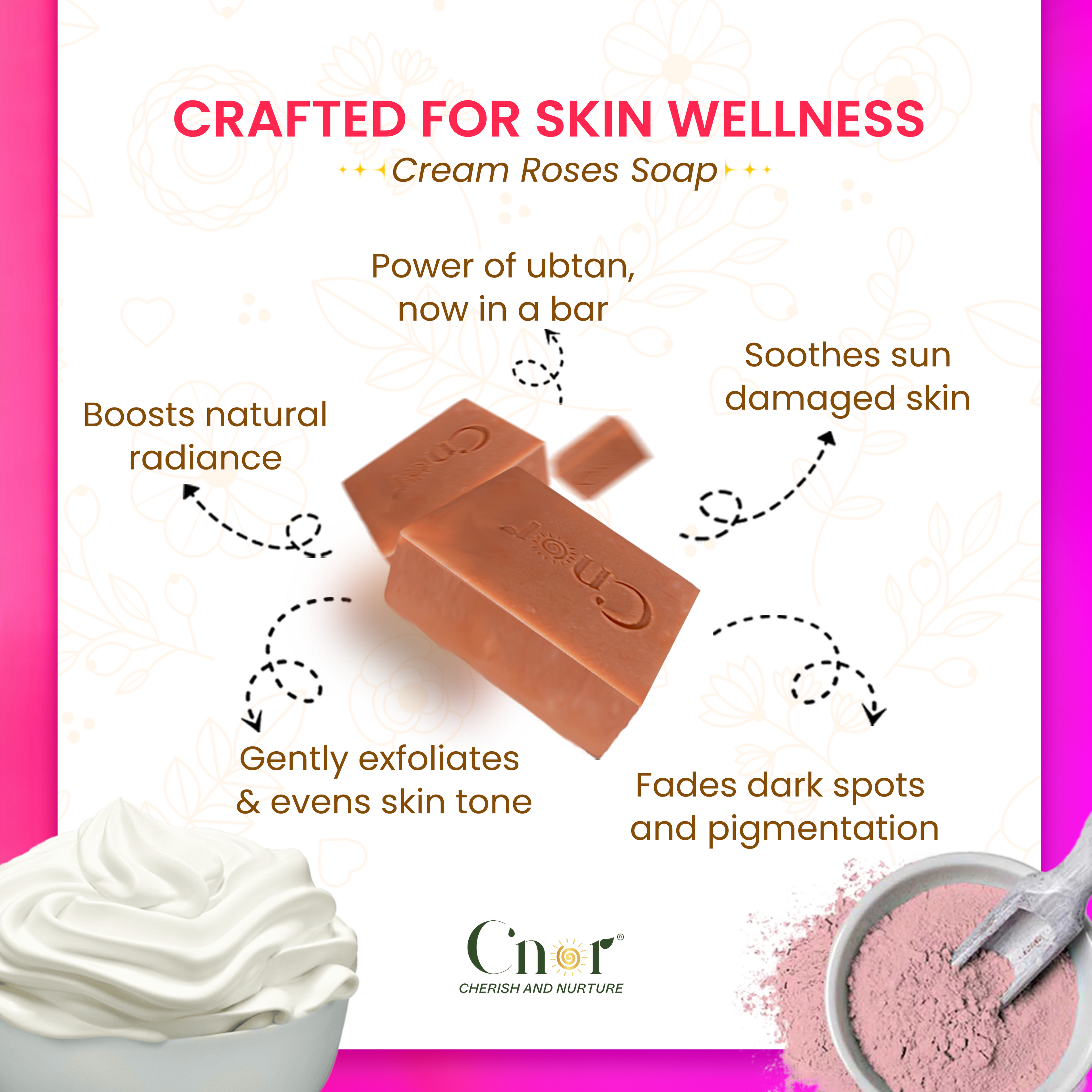 Cream Roses Soap for Face & Body โ Nourishing, Softening & Glow Reviving Milk Bar