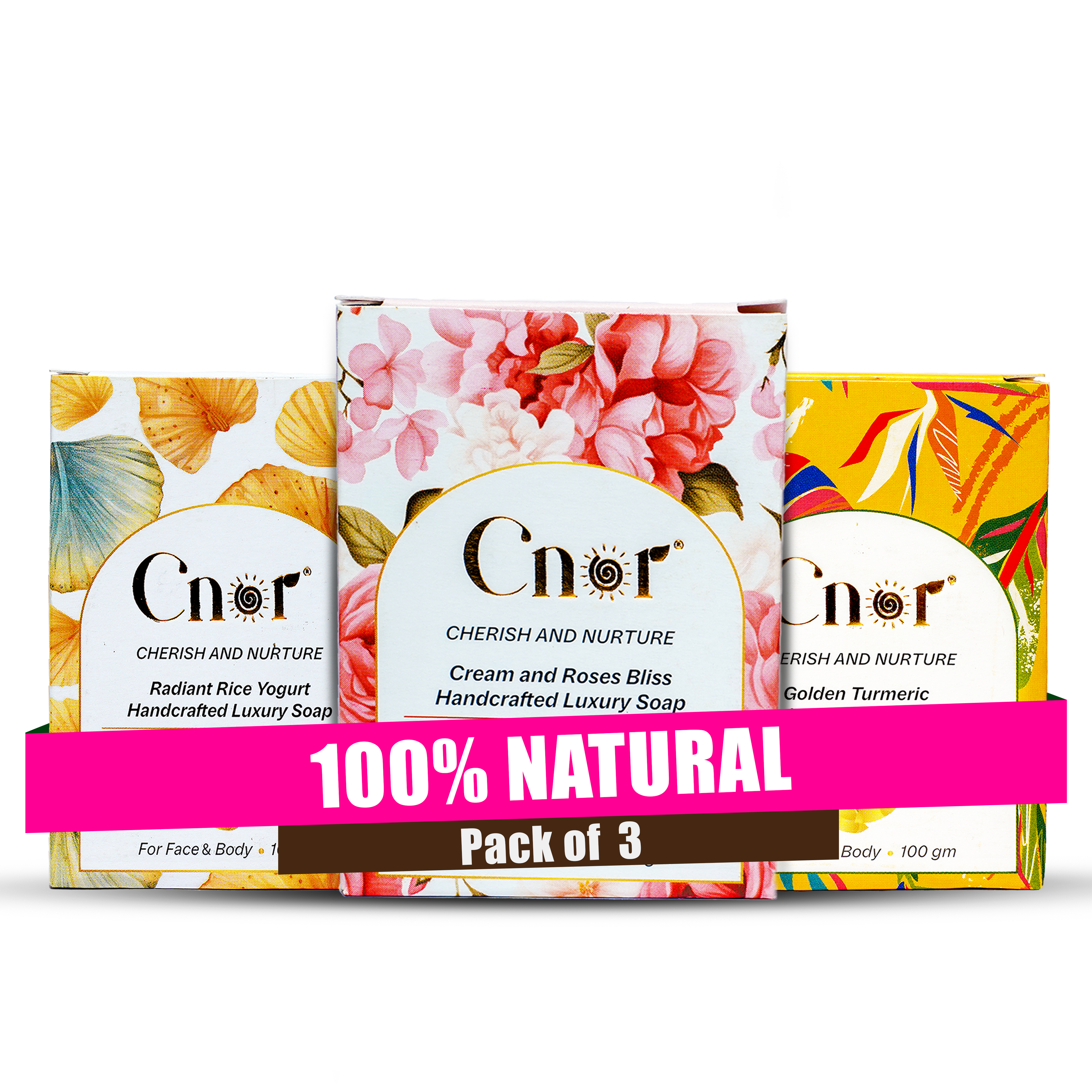 Bright & Nourish 3-Bar Ritual – Cream Roses + Rice Yogurt + Golden Turmeric