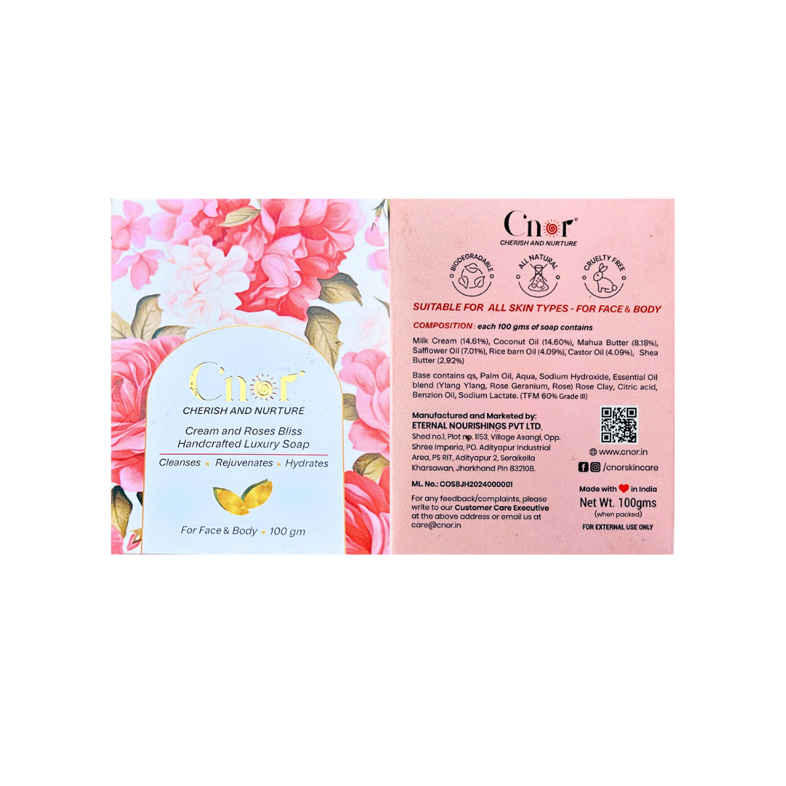 Cream Roses Soap for Face & Body โ Nourishing, Softening & Glow Reviving Milk Bar