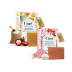 Silken Radiance Ritual – Cream & Roses + Rice Yogurt Ubtan Soap Duo