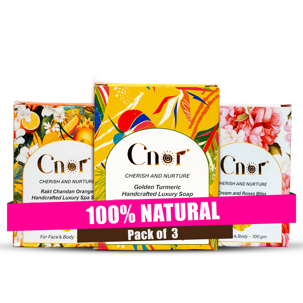 Detox & Glow Trio 3-Bar Ritual – Golden Turmeric + Rakta Chandan + Cream Roses